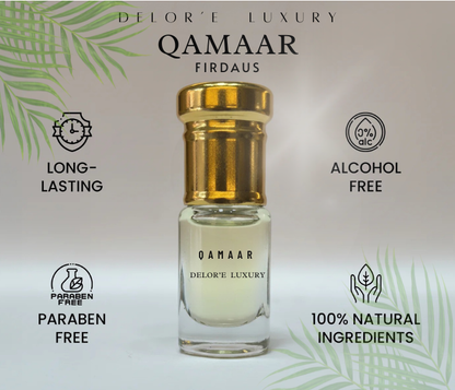 Delore Luxury Attar Gift Pack | Noir Prive, Cigar, Safaah & Qamaar | 5 x 3ml Alcohol-Free Attars | Long-Lasting Premium Fragrance Combo