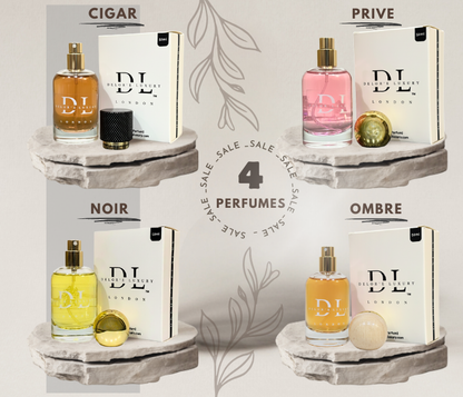 Delor'é Luxury perfume bottles with up to 20% oil concentration and premium France-imported ingredients for long-lasting fragrance