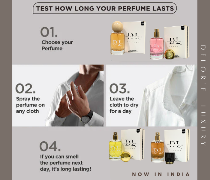 Delor'é Luxury perfume bottles with up to 20% oil concentration and premium France-imported ingredients for long-lasting fragrance